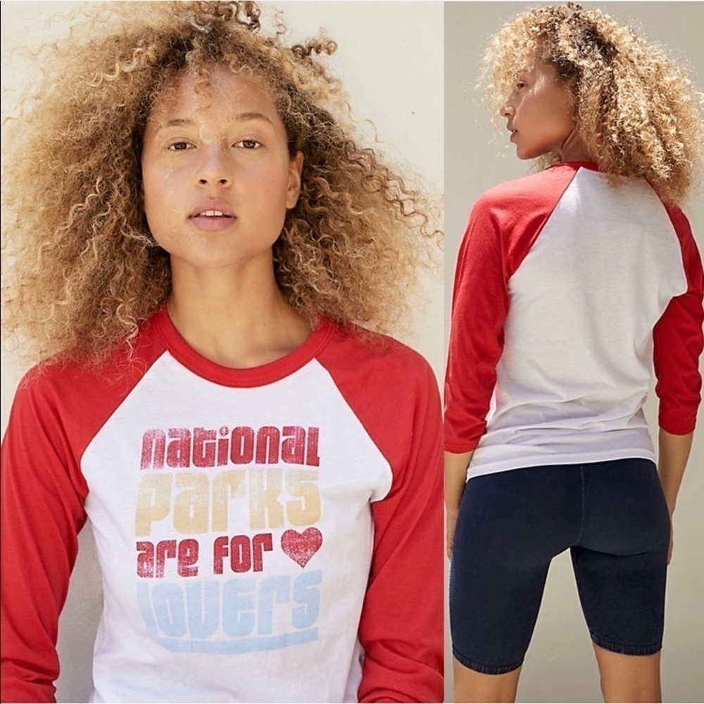 ISO parks x free people parks are for lovers red raglan tee